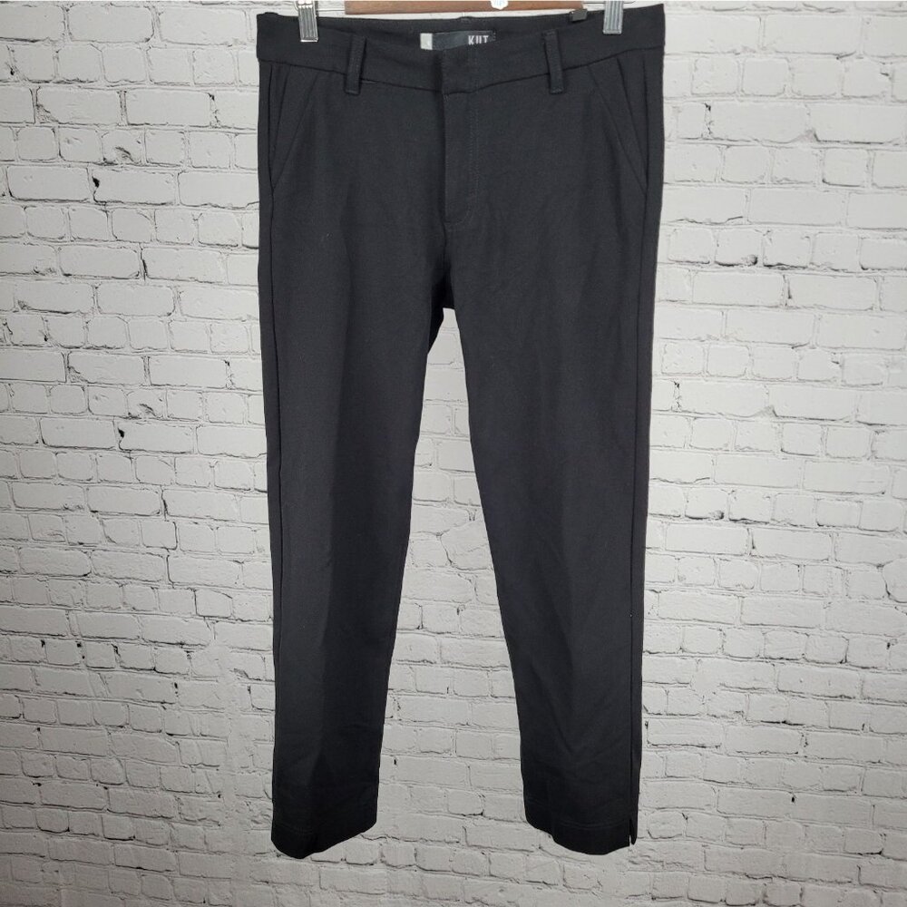 NWT KUT From The Kloth Black Elizabeth Straight Leg Stretch Pants 6 (30x27)